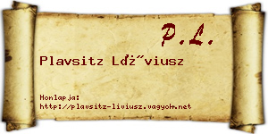 Plavsitz Líviusz névjegykártya